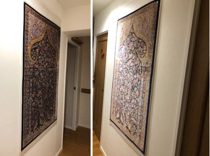 お客様の声：DIYで実現！ペルシャ絨毯の壁飾り、壁掛け方法