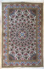 ペルシャ絨毯 クム産 シルク 100% ID:7006 Mirmahdi/ミルメヒディ工房 - ペルシャ絨毯専門店(ゴレスタン)