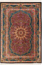 ペルシャ絨毯 クム産 シルク100% ID:1402 Falah/ファラヒ工房 - ペルシャ絨毯専門店(ゴレスタン)