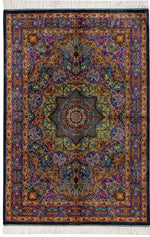 ペルシャ絨毯 クム産 シルク 100% ID:1153 Nuri/ヌーリ工房 - ペルシャ絨毯専門店(ゴレスタン)