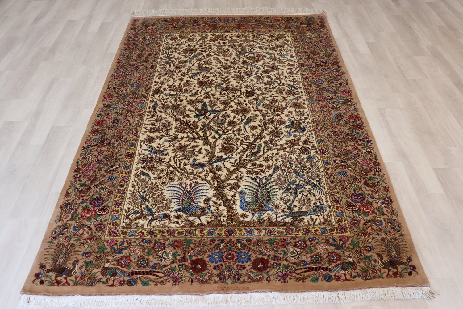 Persian carpet from Qom 100% silk Mirmehidi workshop 122002