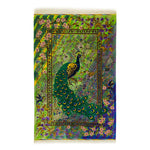 Persian Carpet, Qom, 100% Silk, Peacock Pattern, ID22005