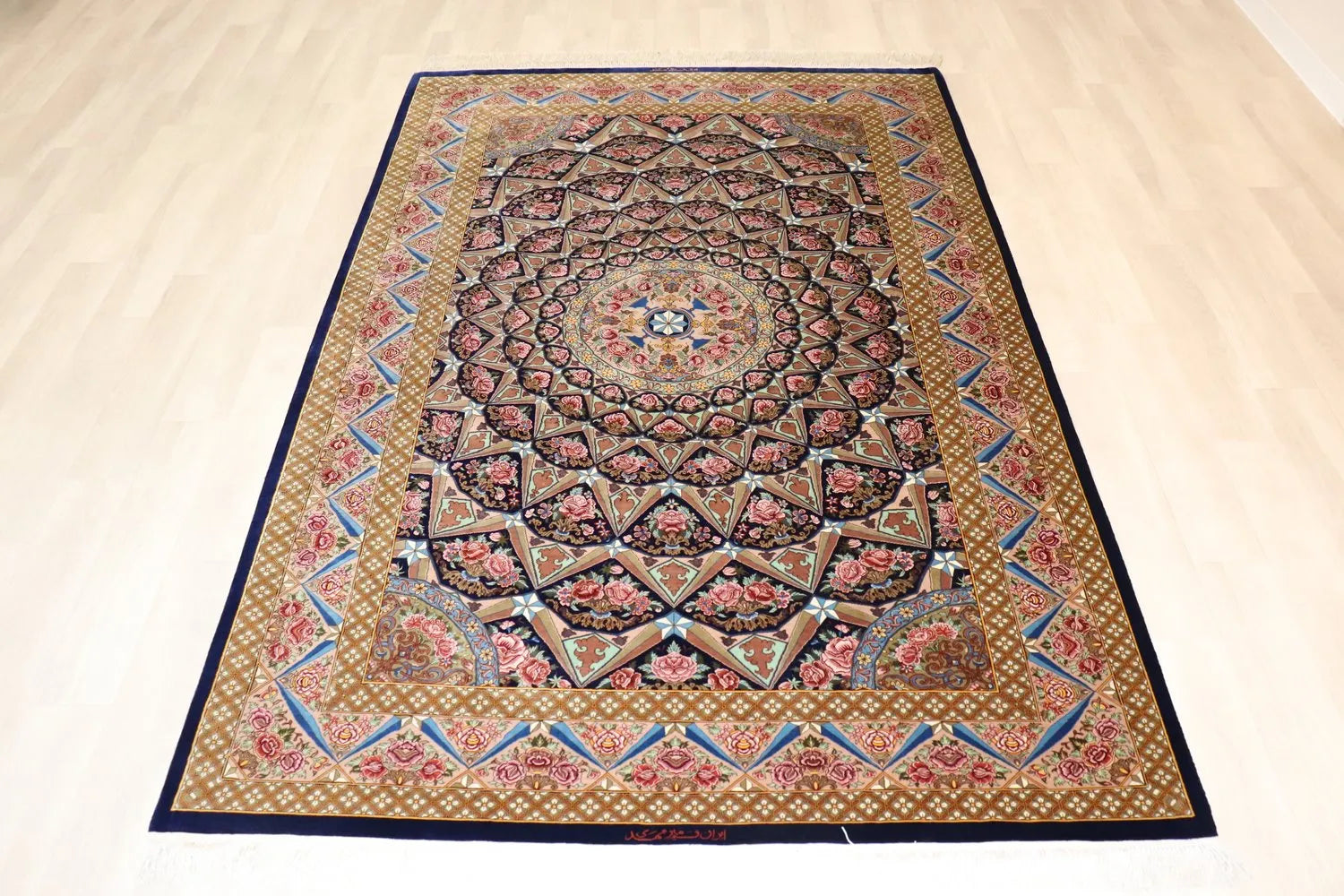 Persian carpet from Qom 100% silk Mirmehidi workshop 22003