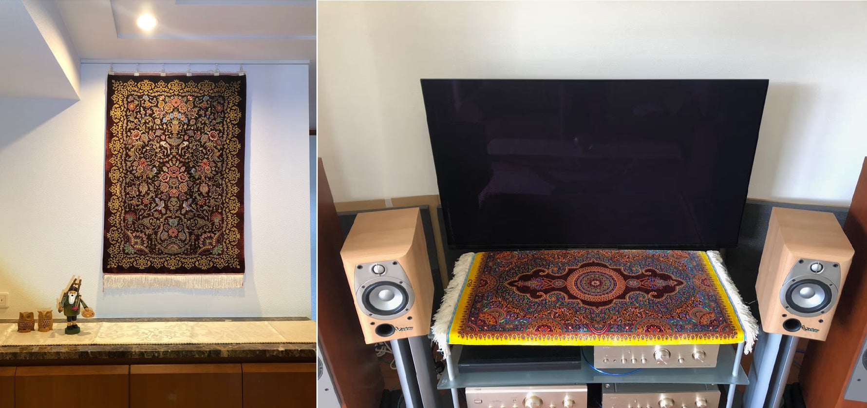 お客様の声：ペルシャ絨毯がもたらす「生活の潤いと活力」玄関とリビングで活躍中