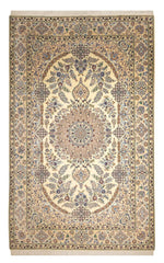 最安値 ペルシャ絨毯【ナイン産】ゴールド地が華やかな手織りパーテーションサイズ