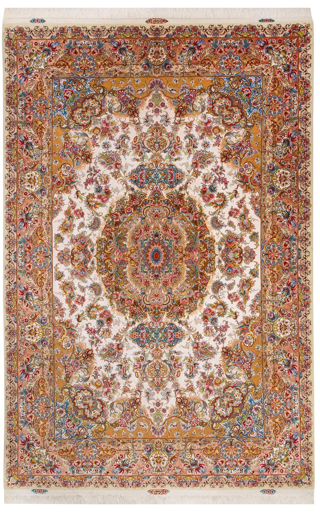 Lowest Price Persian Carpet [Made in Nain, 6-Thread] Lati (Four Corners) Medallion Blue Hand-Woven Persian Carpet (Approx. 6m2)