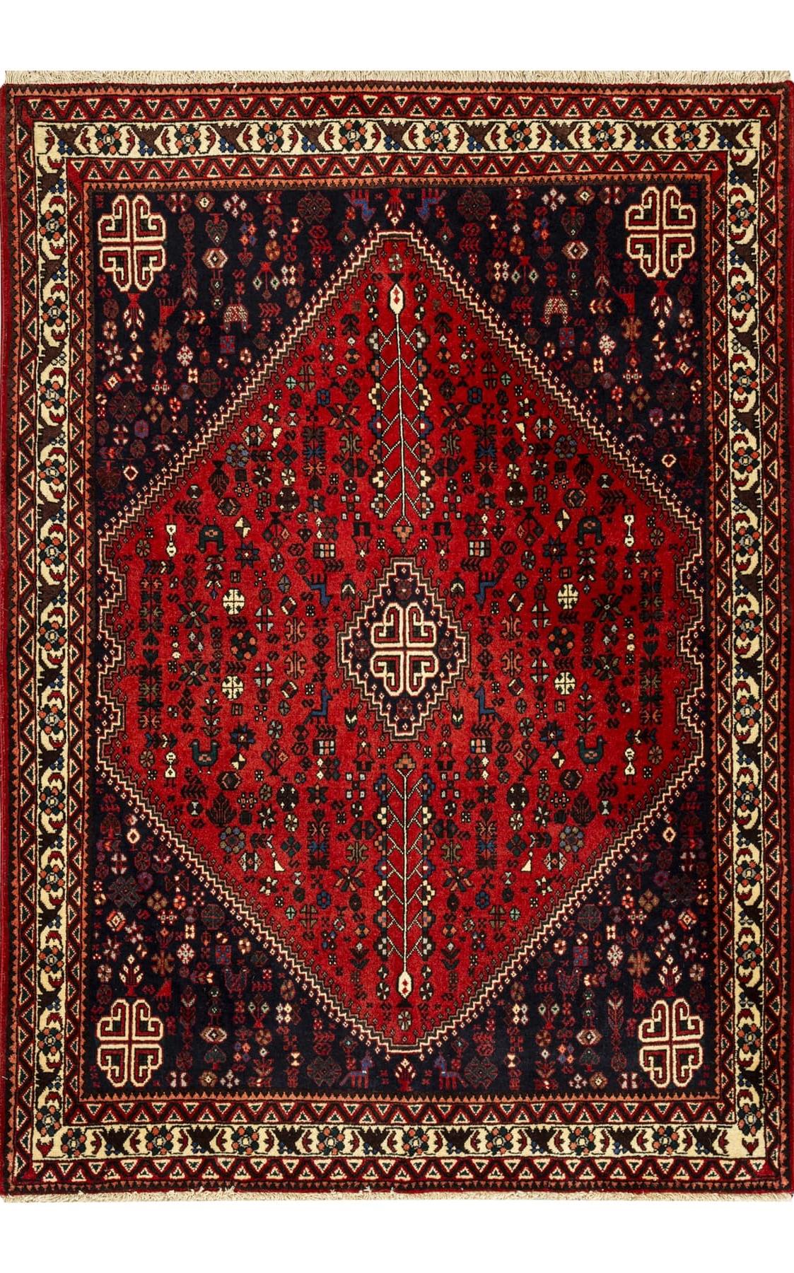 Lowest Price Persian Carpet [Hamadan] Red medallion pattern hand-woven Persian carpet (approx. 1.5 m2)