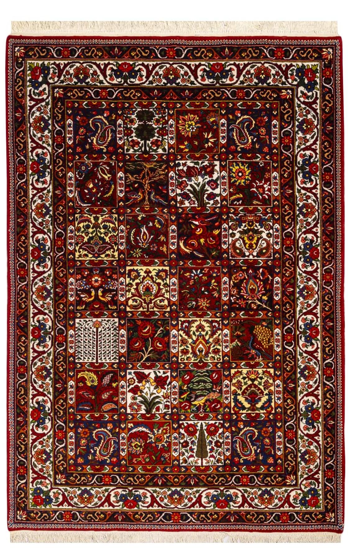 Lowest Price Persian Carpet [Bakhtiari] Heshti (Panel) Hand-woven Persian Carpet with a striking pattern (approx. 3 m2)