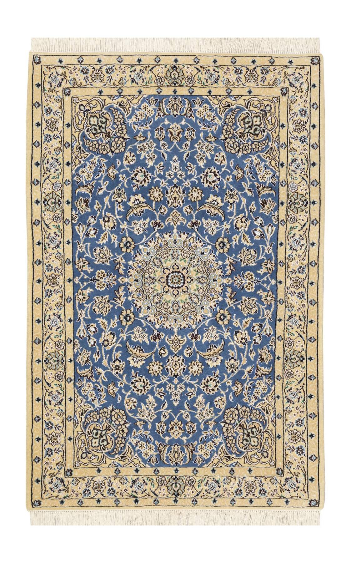 Lowest Price Persian Carpet [Made in Nain, 9-Thread] Silk Decoration Blue Hand-Woven Persian Carpet (Approx. 1.5m2)