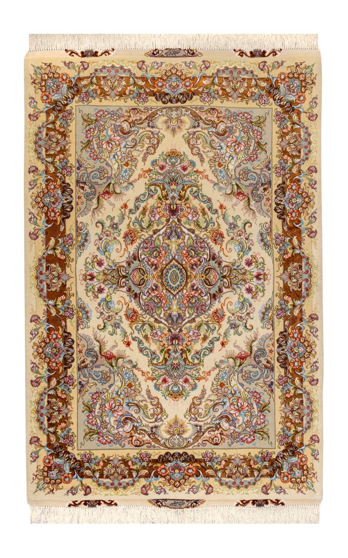 Lowest Price Persian Carpet [Tabriz] Katibi Pattern Cream Hand-woven Persian Carpet (Approx. 1.5m2)