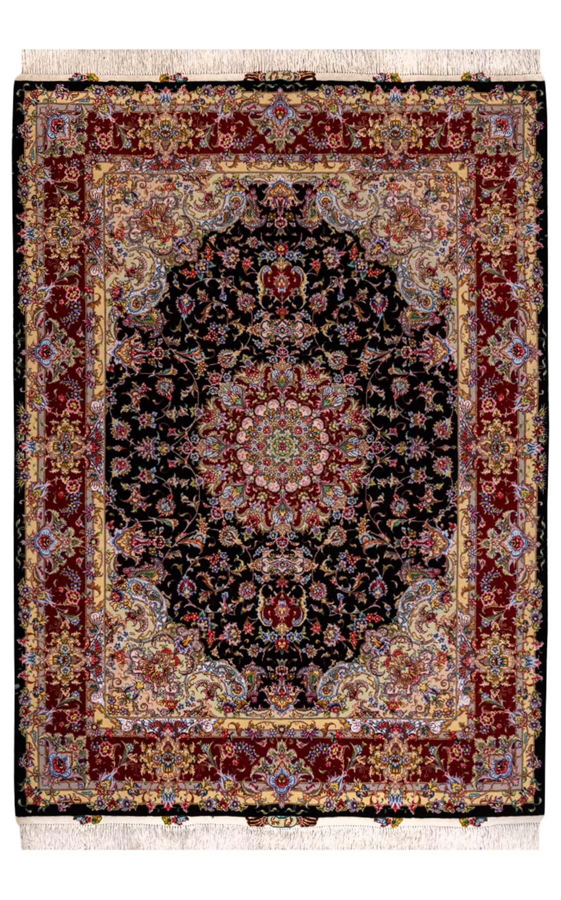 Lowest Price Persian Carpet [Tabriz] Arya Pattern Black Hand-woven Persian Carpet (Approx. 3m2)