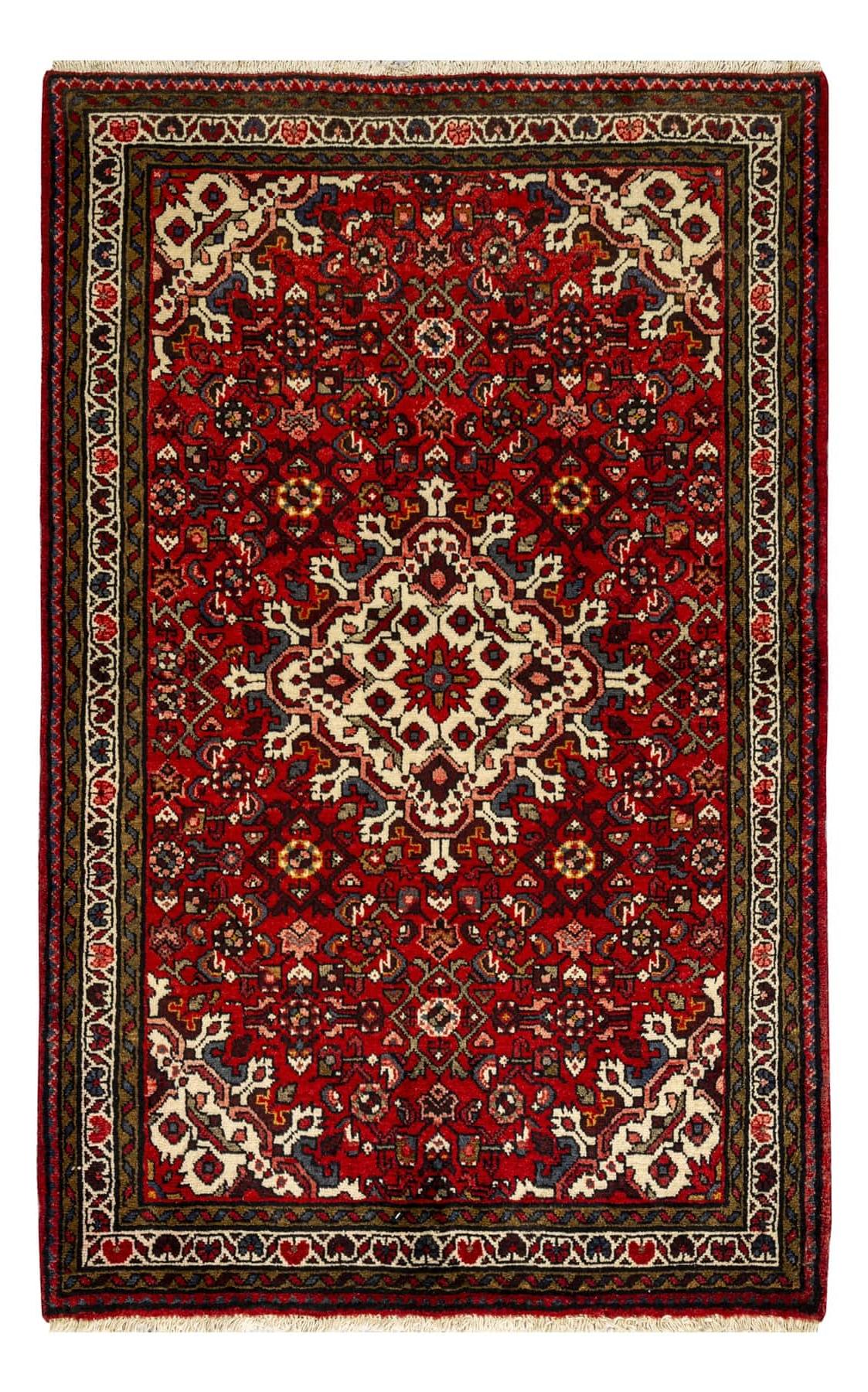 Lowest Price Persian Carpet [Made in Hamadan] A large size hand-woven Persian carpet with a striking red background
