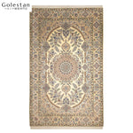 ペルシャ絨毯- 【ナイン産】ゴールド地が華やかな手織りパーテーションサイズ - 画像 2