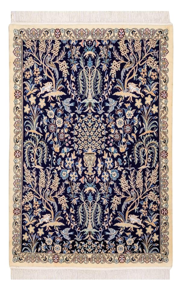 ナイン産 手織りウール メダリオン 110×175cm (No.93)