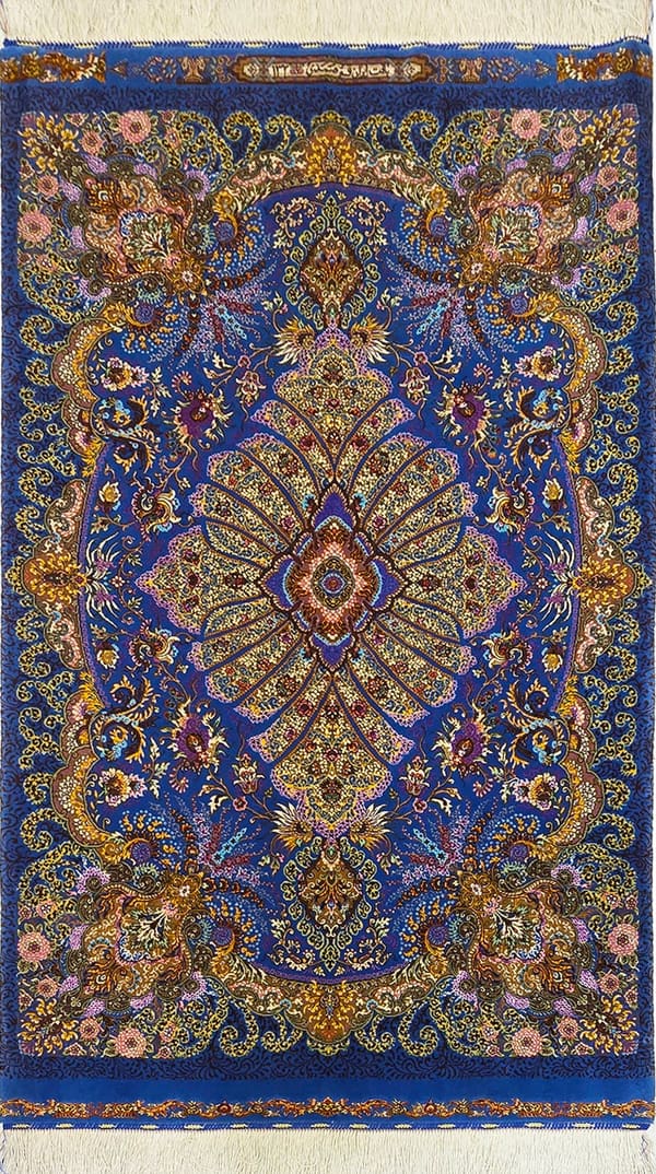 サマディ工房 メダリオン(ラチャク・トランジ)青 100×168cm (ID25006)