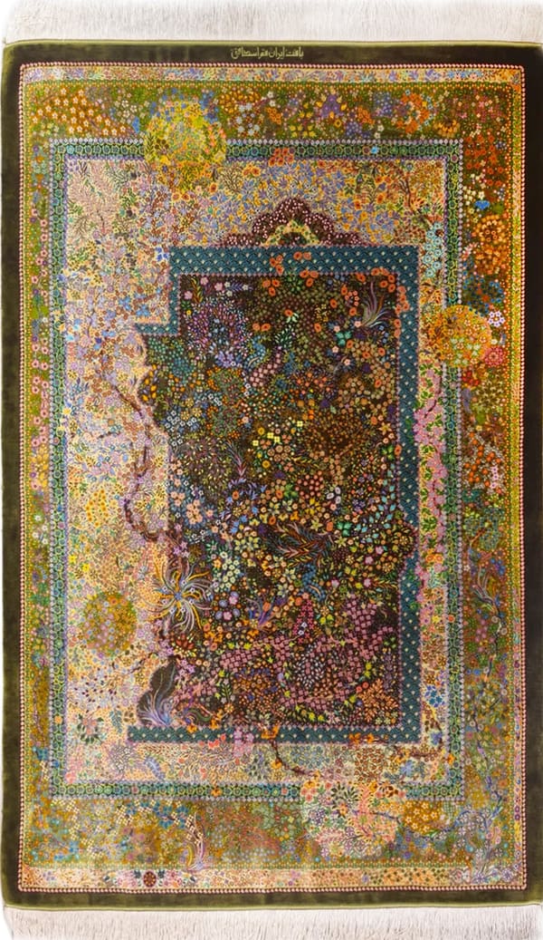 Esugi Studio Tree of Life (Water and Flower Field) Multicolor x Olive 100 x 155cm (ID16001)