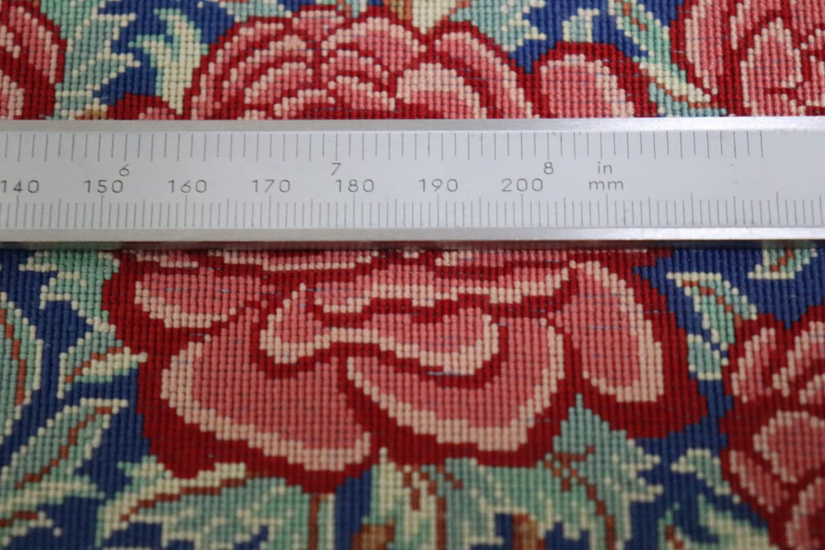ペルシャ絨毯 クム産 シルク 100% [Hayat bakhsh/ハヤトバクシュ工房] 薔薇花瓶柄 ID:1226 - 画像12