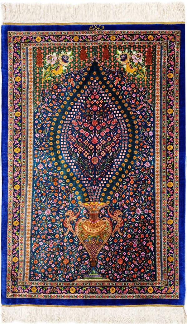 アルバル工房 オリジナル花瓶 青緑 玄関マット 59×90cm (ID11011)