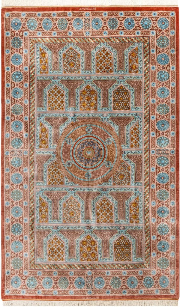 ミルメヒディ工房「楽園の窓」（モザイク八窓と円天井）144×232cm (ID16007)