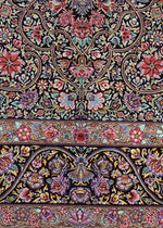 ペルシャ絨毯 クム産 シルク100% ミルメヒディ工房 曲線で構成された美しい図柄 リビングスペースサイズ - ペルシャ絨毯専門店(ゴレスタン)