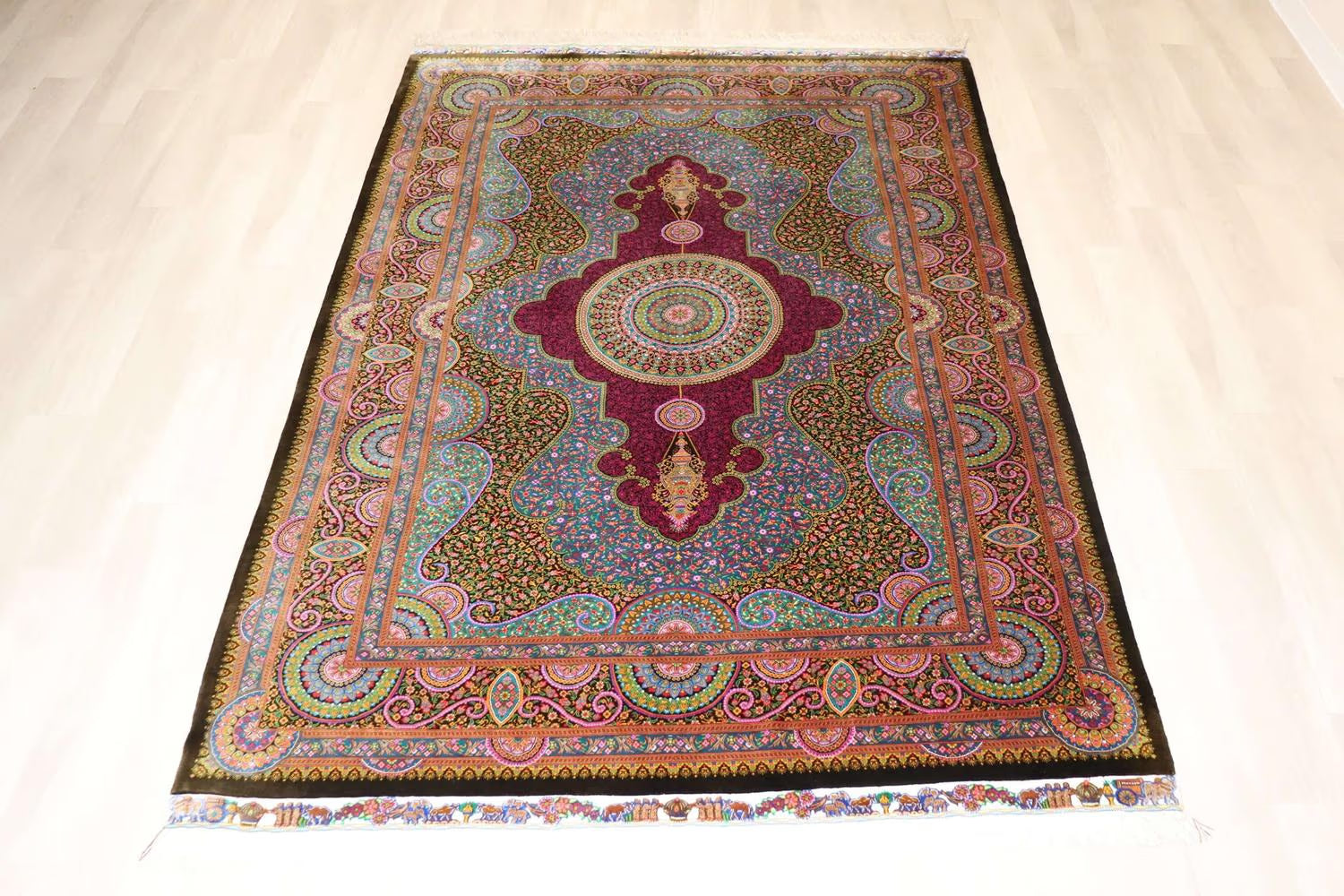 ペルシャ絨毯 クム シルク 生命の樹 N 106×159cm ペルシャ絨毯 クム シルク 生命の樹 N 106×159cm
