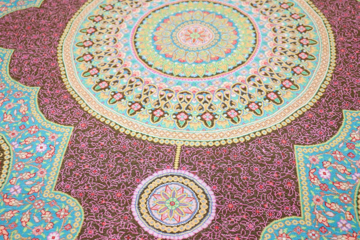 ペルシャ絨毯 クム リビング シルク メダリオン アルバル工房 136×197cm ペルシャ絨毯 クム リビング シルク メダリオン アルバル工房 136×197cm