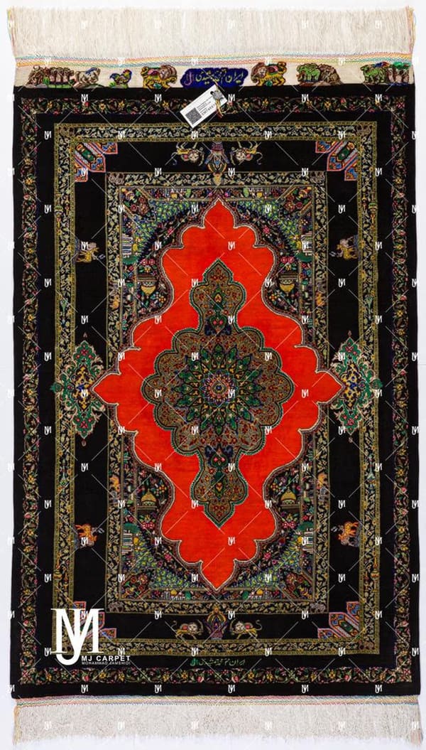 波斯地毯，100%真丝，产自库姆 [Jyamshidi/Mohammad Jamshidi 工作室] 地毯之王 ID11004