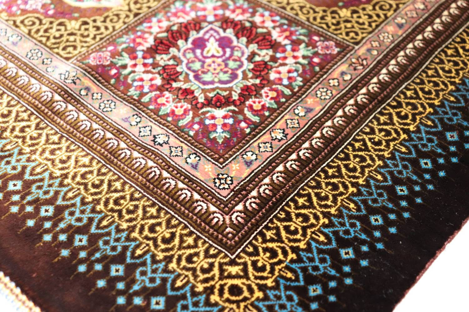 ペルシャ絨毯 クム産 シルク 100% [Sedigiyan/セディギヤン工房] メダリオン柄 ID9012 - 画像14