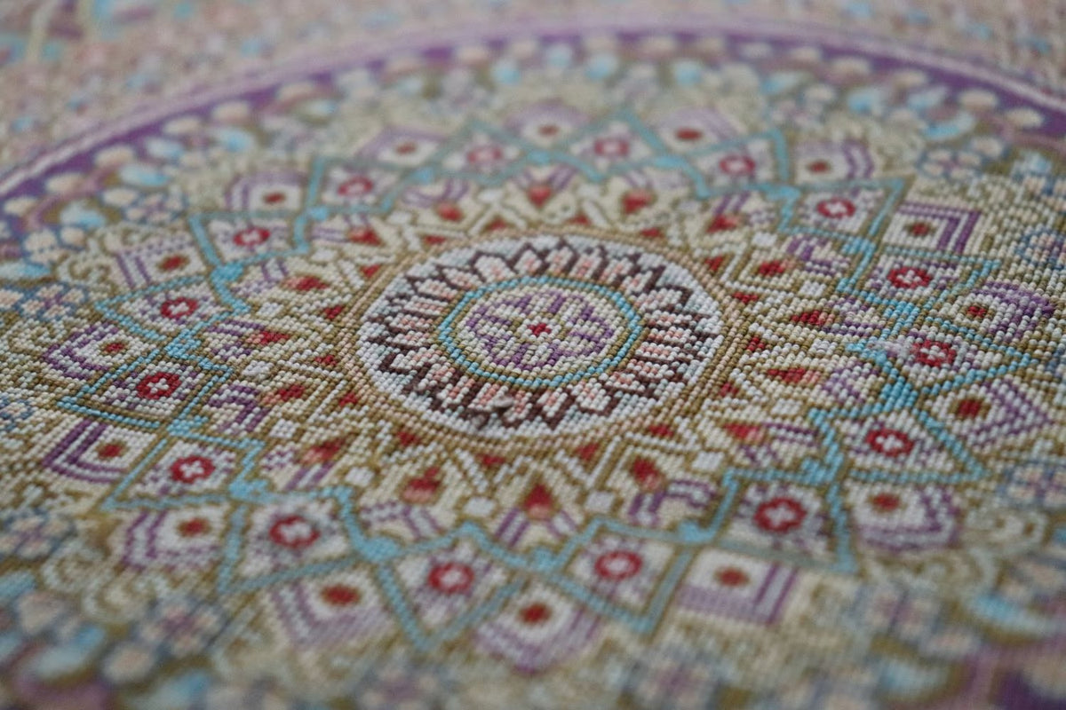 ペルシャ絨毯 クム産 シルク 100% [Sedigiyan/セディギヤン工房] メダリオン柄 ID9012 - 画像29