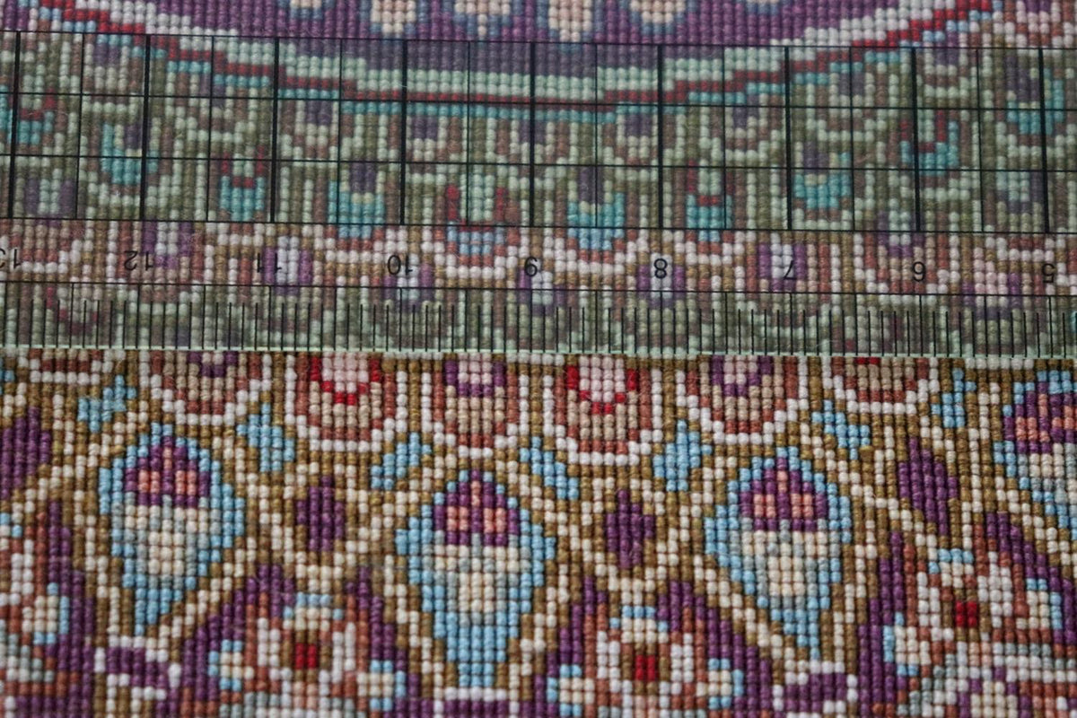 ペルシャ絨毯 クム産 シルク 100% [Sedigiyan/セディギヤン工房] メダリオン柄 ID9012 - 画像27