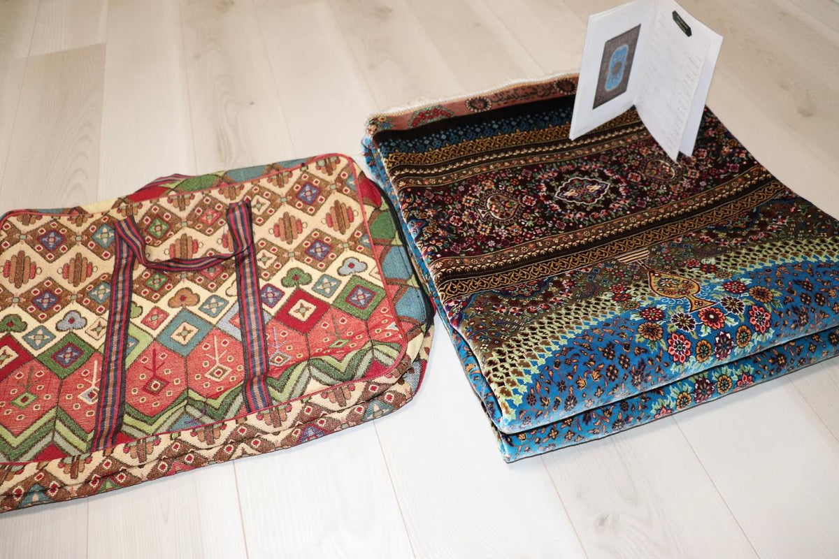 ペルシャ絨毯 クム産 シルク 100% [Sedigiyan/セディギヤン工房] メダリオン柄 ID9012 - 画像25