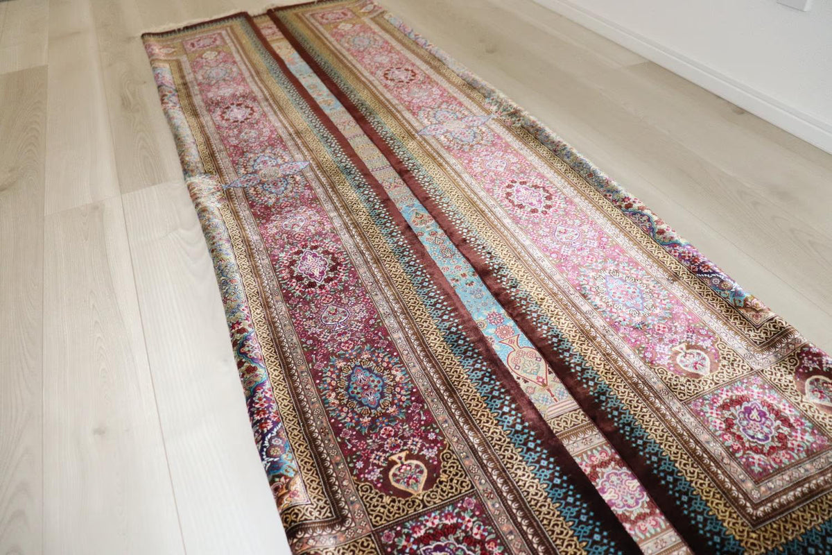 ペルシャ絨毯 クム産 シルク 100% [Sedigiyan/セディギヤン工房] メダリオン柄 ID9012 - 画像24