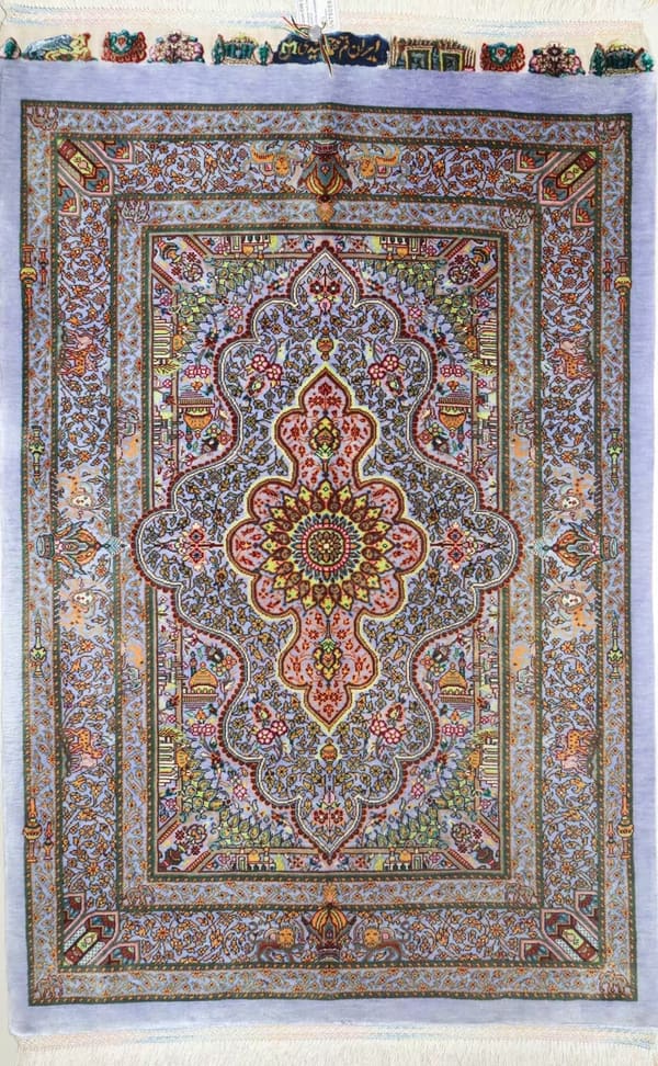 波斯地毯，100%真丝，产自库姆 [Jyamshidi/Mohammad Jamshidi 工作室] 地毯之王 ID10004