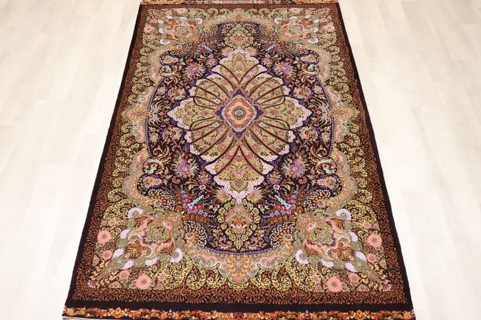 サマディ工房 アースカラーのメダリオン 茶×緑 102×162cm (ID25004