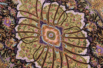 シックなアースカラー クム産 【サマディ工房】 102×162cm 茶×緑「Lachak Toranj」ID25004