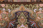 シックなアースカラー クム産 【サマディ工房】 102×162cm 茶×緑「Lachak Toranj」ID25004