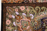 シックなアースカラー クム産 【サマディ工房】 102×162cm 茶×緑「Lachak Toranj」ID25004
