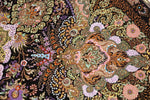 シックなアースカラー クム産 【サマディ工房】 102×162cm 茶×緑「Lachak Toranj」ID25004