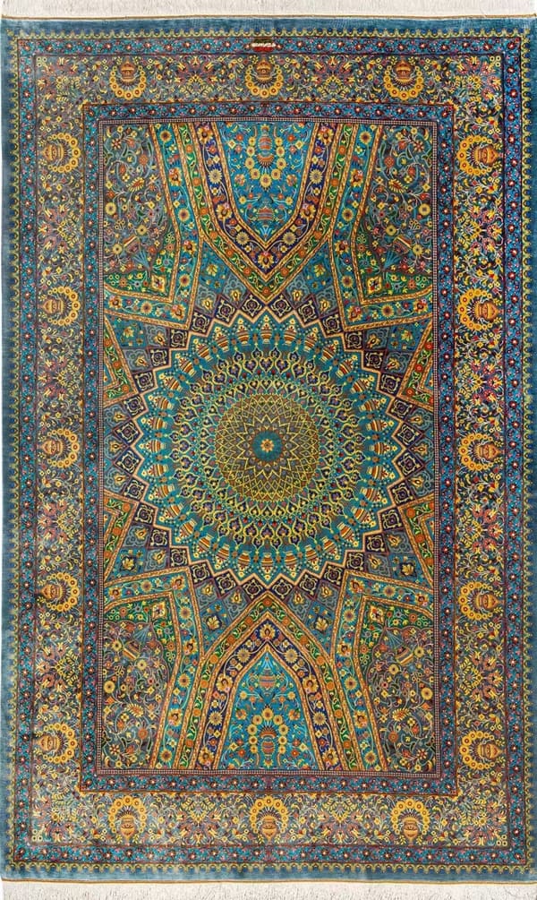 アルバル工房 ドーム文様(ゴンバディ)カラフル 135×209cm (ID11007)