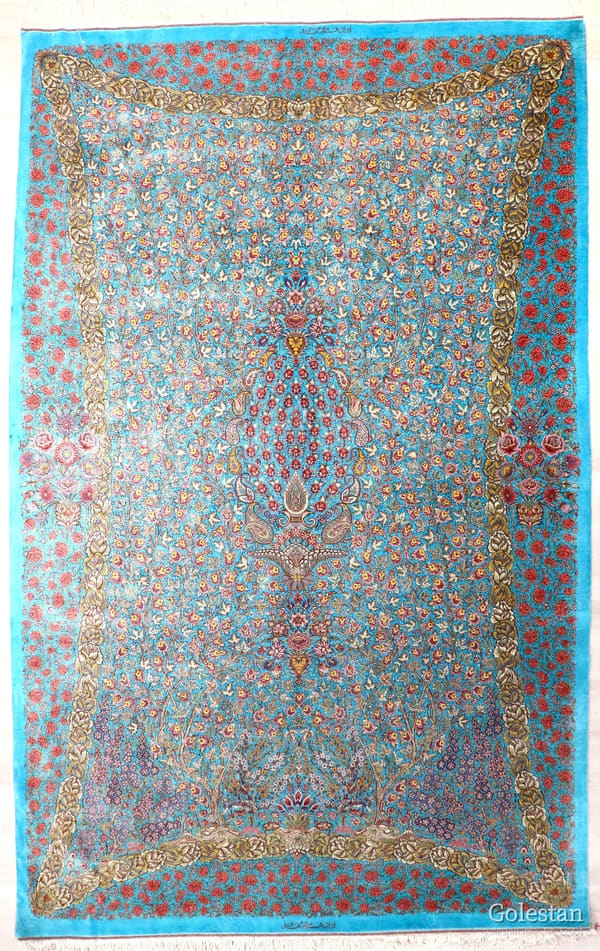 ミルメヒディ工房 赤い薔薇と生命の樹 143×230cm (ID12004)
