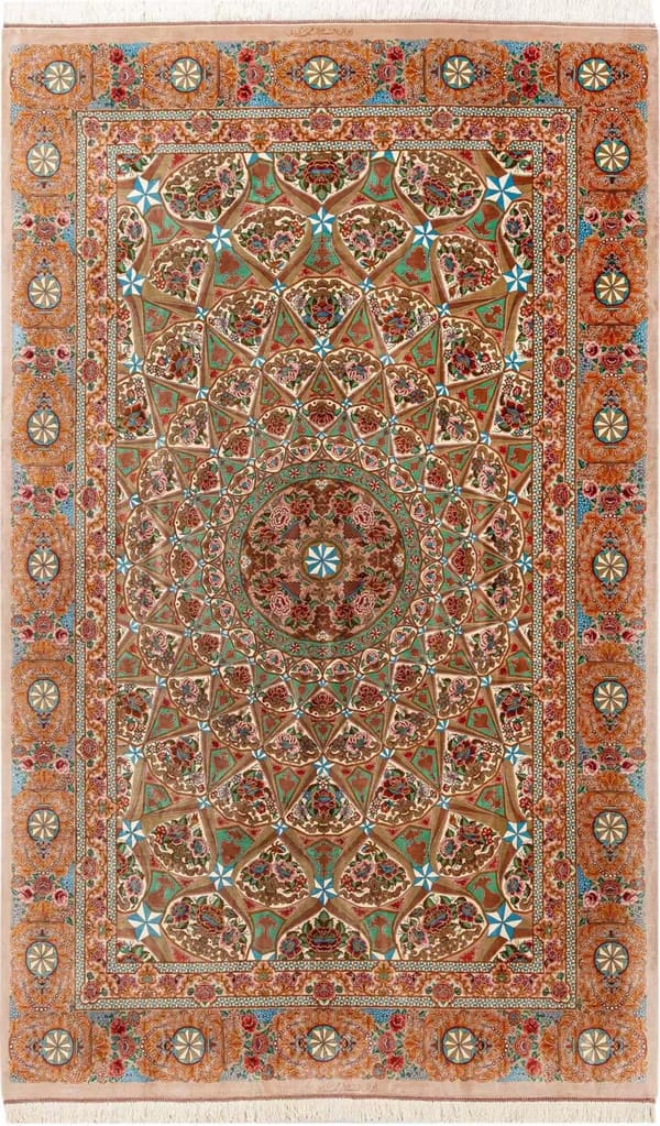 ミルメヒディ工房「八つの楽園」ドーム文様 146×230cm (ID12005)
