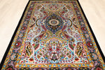 【ダバリ工房】クム産シルク 127×79cm ミックスカラー×黒「華麗なるペイズリー」ID25013