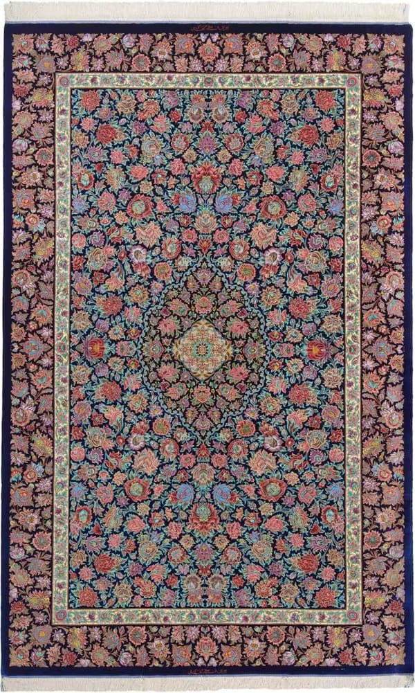 ミルメヒディ工房 無数の花とメダリオン 147×230cm (ID13002)