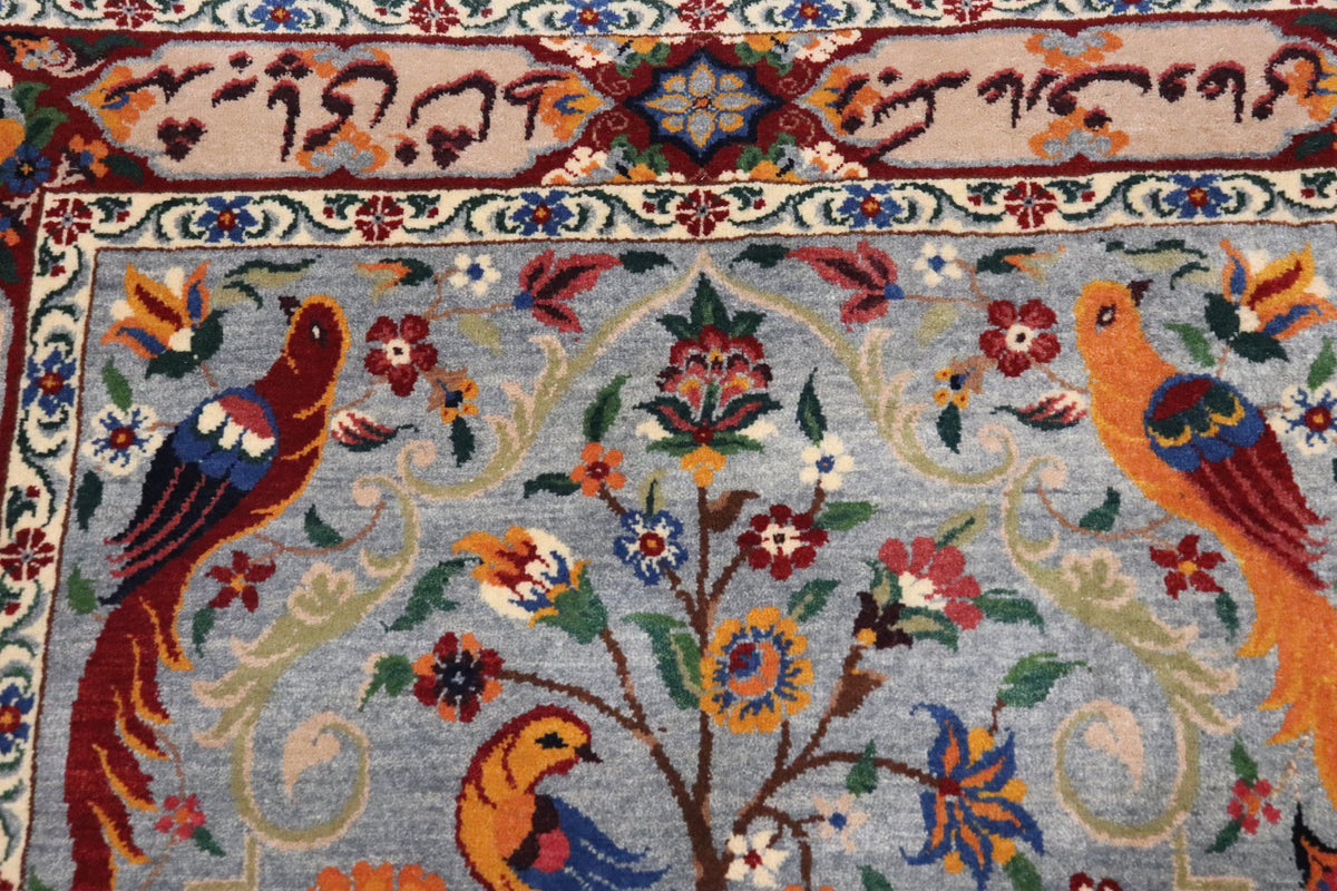 極上の肌触り【シーラーズ産】 146×103cm 厚手 ウール「生命の樹と詩」ID25008