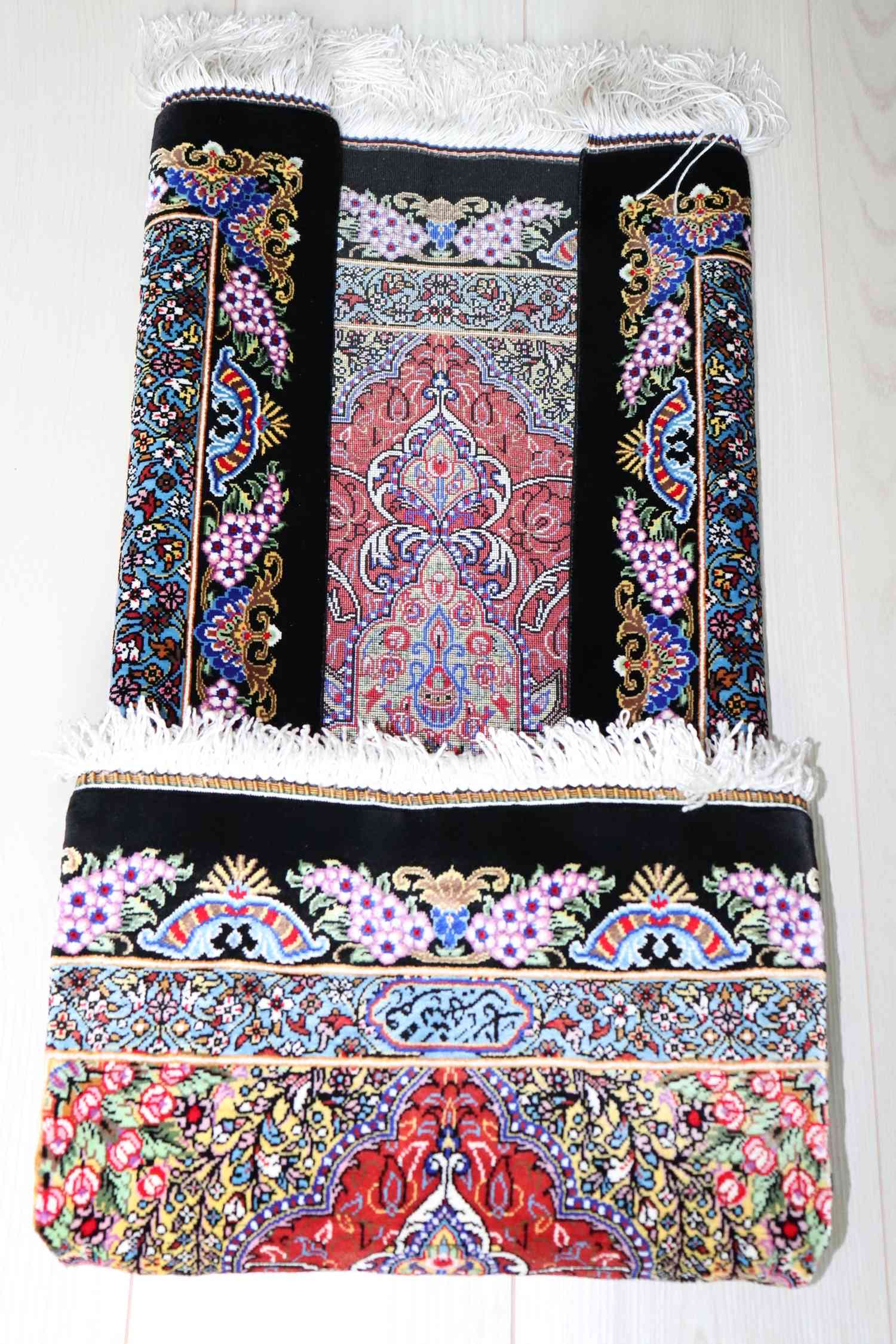 ペルシャ絨毯クム産 シルク 100% [Mehpur/メヘプル工房] メダリオン柄