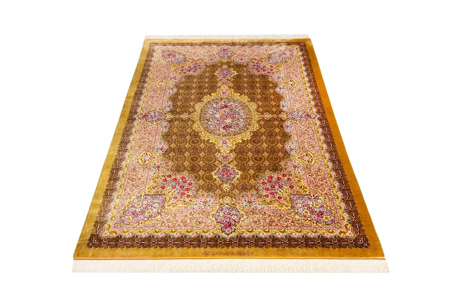Persian Carpet, 100% Silk from Qom [Sadegzadeh/Sadegzade Workshop] Medallion ID1408