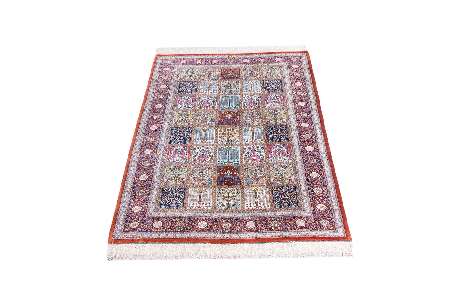 Persian Carpet, 100% Silk, Qom [Arbalu/Arbal Studio] Panel Design ID1542