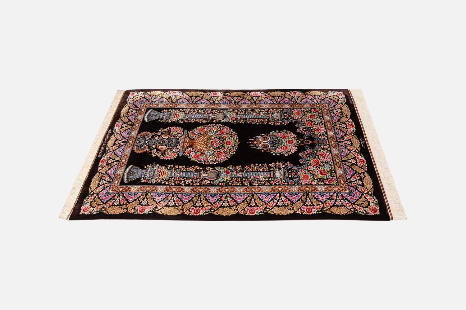 Persian carpet, Qom, 100% silk [Sadegzadeh/Sadegzadeh Workshop], Vase pattern, ID1421
