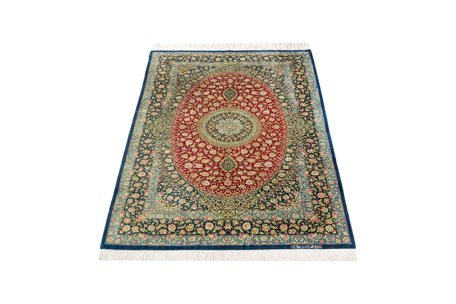 Persian Carpet, 100% Silk, Qom [Falah/Farahi Workshop] ID1432