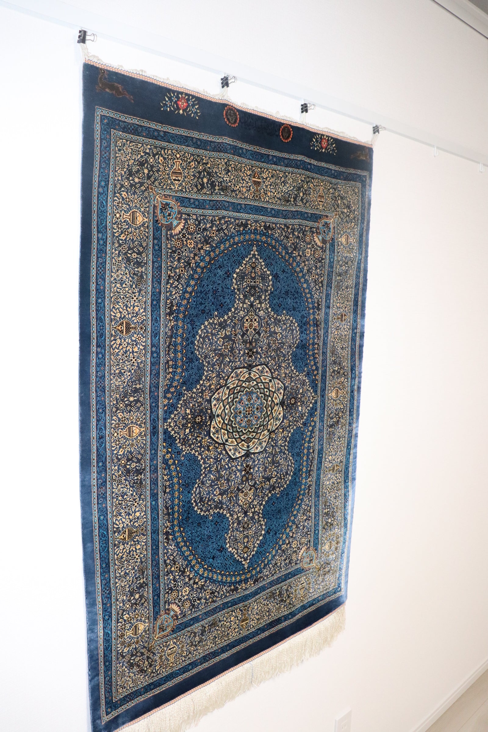 ペルシャ絨毯 クム産 シルク100% [セディギヤン工房] メダリオン柄